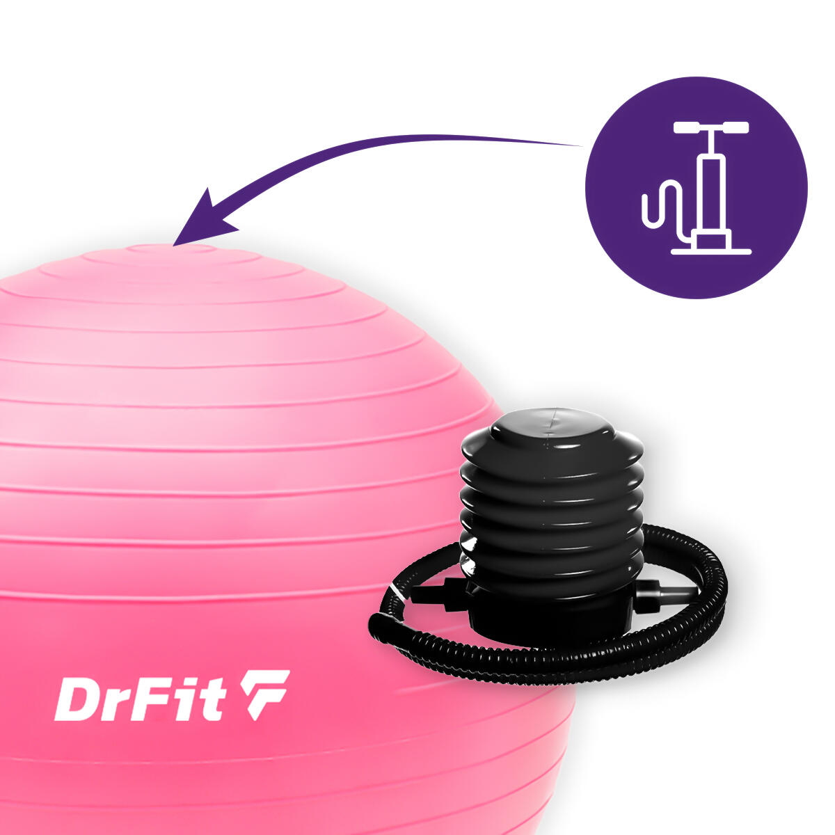 Piłka gimnastyczna gym ball do ćwiczeń gimnastycznych i fitness z pompką DrFit 2/7