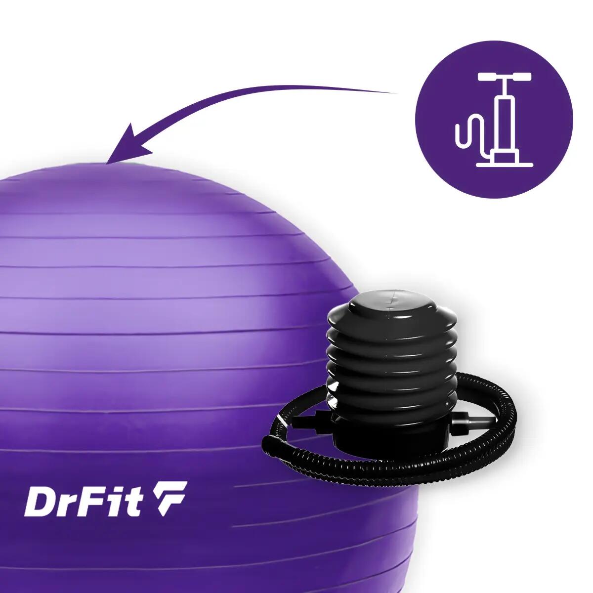 Piłka gimnastyczna gym ball do ćwiczeń gimnastycznych i fitness z pompką DrFit 2/7