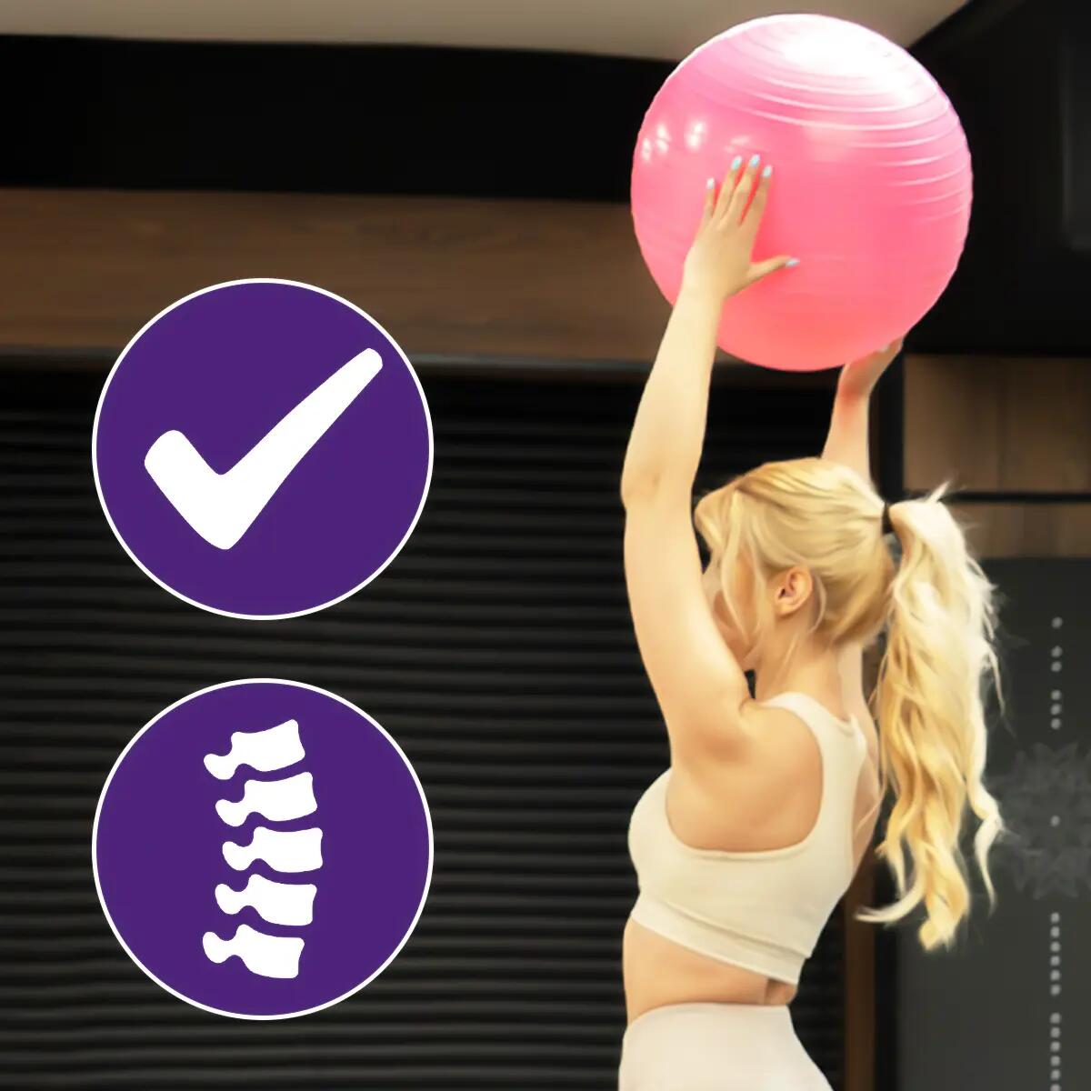 Piłka gimnastyczna gym ball do ćwiczeń gimnastycznych i fitness z pompką DrFit 7/7