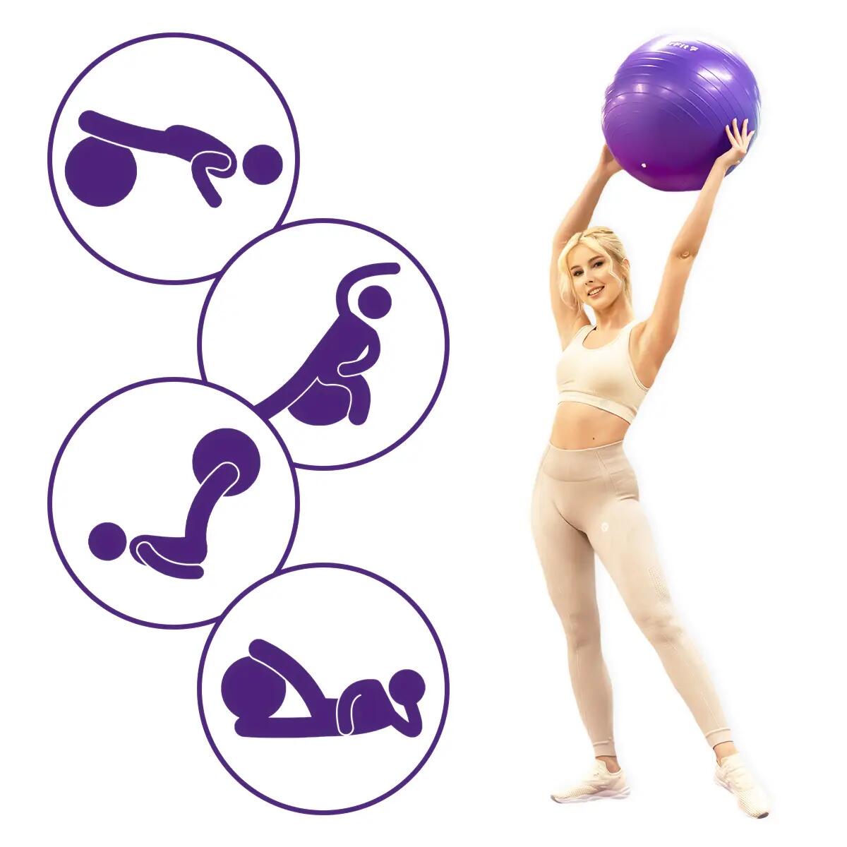 Piłka gimnastyczna gym ball do ćwiczeń gimnastycznych i fitness z pompką DrFit 5/7