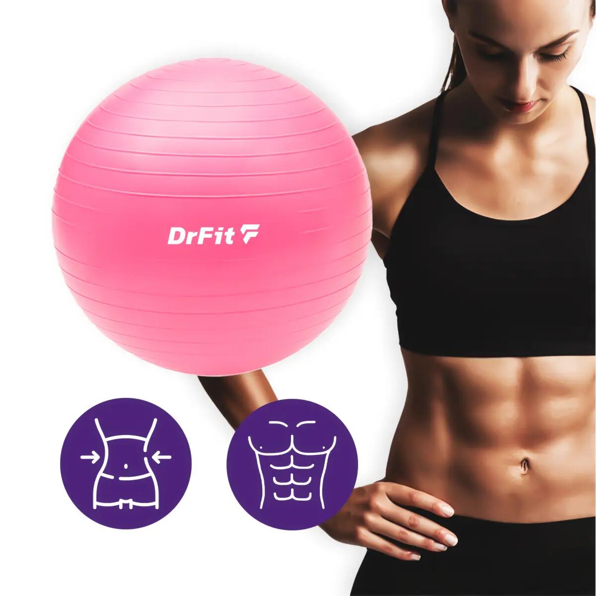Piłka gimnastyczna gym ball do ćwiczeń gimnastycznych i fitness z pompką DrFit 6/7