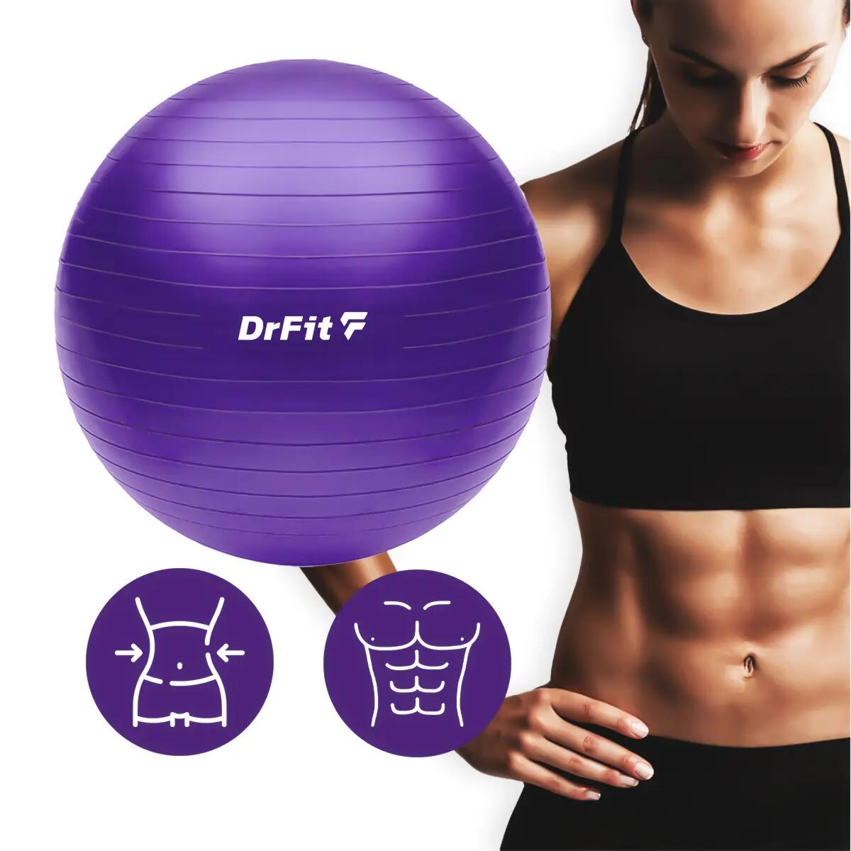Piłka gimnastyczna gym ball do ćwiczeń gimnastycznych i fitness z pompką DrFit 6/7