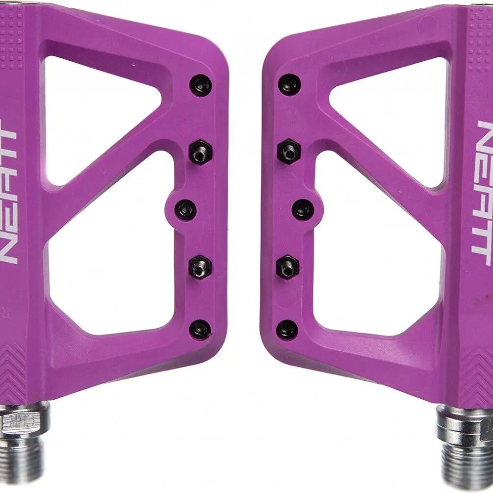 Pair of Neatt Composite 5 Pin Purple Flat Pedals