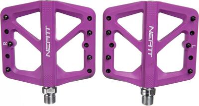 Paar neatt composite flat pedals 5 spikes purple