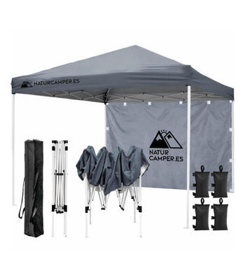 Gazebo Pieghevole 3x3m Pop-up Impermeabile Anti-UV Spiaggia Campeggio Blu