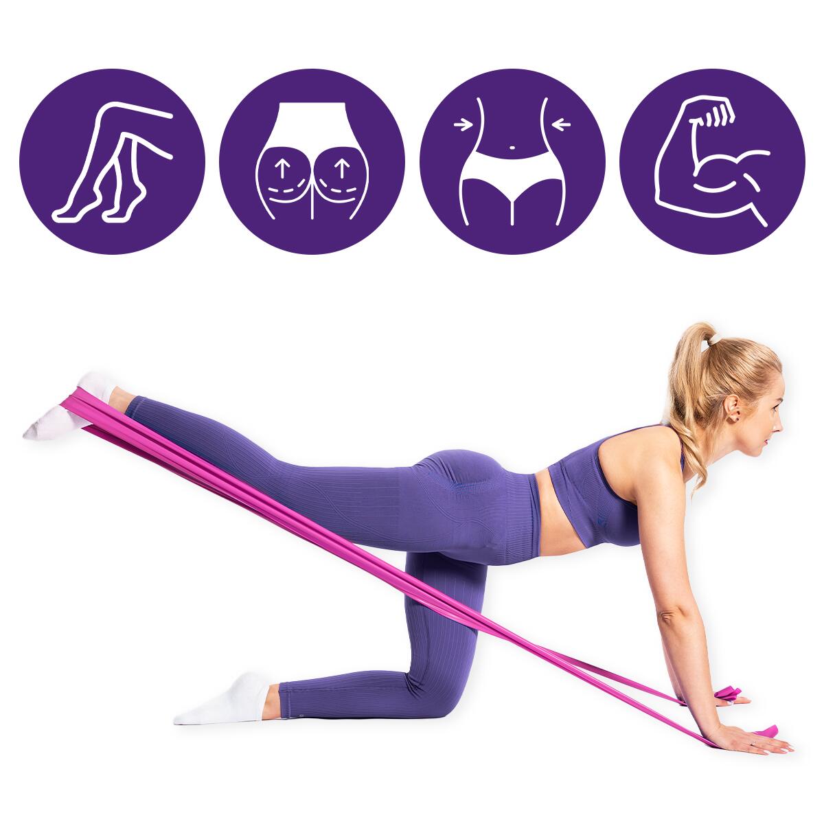 Unisex Taśma Oporowa Fitness Rehabilitacja Lateksowa do Ćwiczeń DrFit 4/7