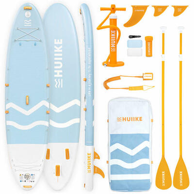 Opblaasbaar supboard voor 2 personen 12’ met accessoires, tot 170 kg, zwart