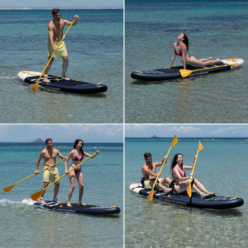 Nafukovací Paddleboard pro 2 Osoby 12’ s Příslušenstvím, do 170 kg, Černá 5/7