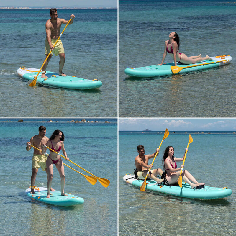 Stand Up Paddling Board Aufblasbar 2 Personen 12’ mit Zubehör, bis 170 kg, Grün 5/7