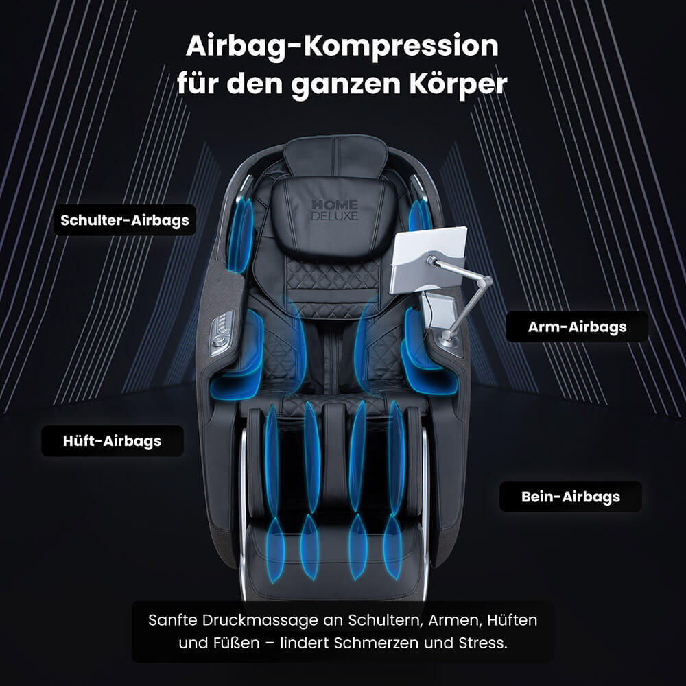 Fotel do masażu ALVINA z tapicerką z tkaniny Premium – czarny 6/7