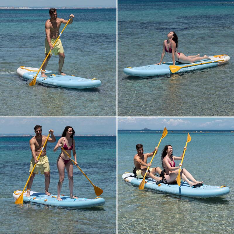 Placă SUP Gonflabilă 2 Persoane 12’ cu Accesorii, Până la 170 kg, Albastră