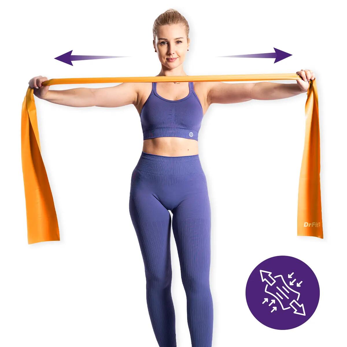 Unisex Taśma Oporowa Fitness Rehabilitacja Lateksowa do Ćwiczeń DrFit 5/7