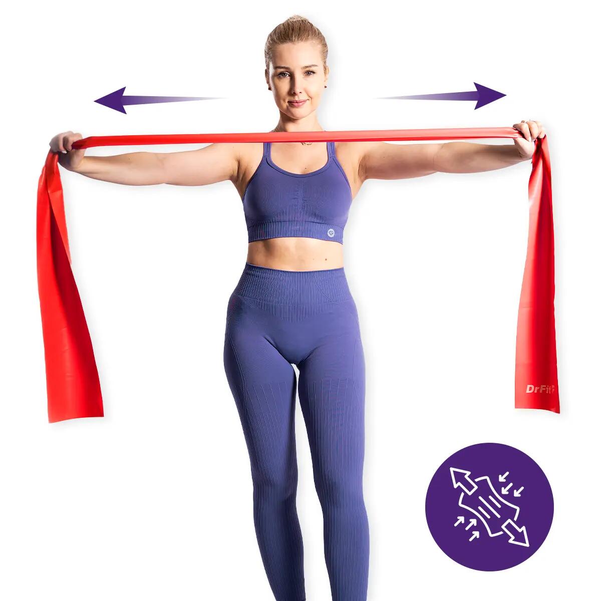 Unisex Taśma Oporowa Fitness Rehabilitacja Lateksowa do Ćwiczeń DrFit 5/7