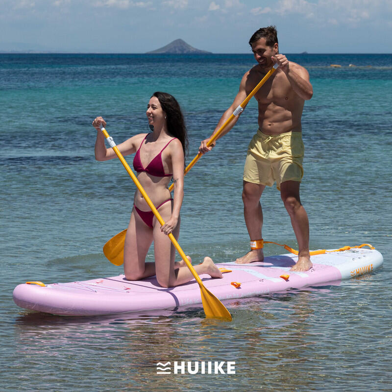 Stand Up Paddling Board Aufblasbar 2 Personen 12’ mit Zubehör, bis 170 kg, Rosa 4/7