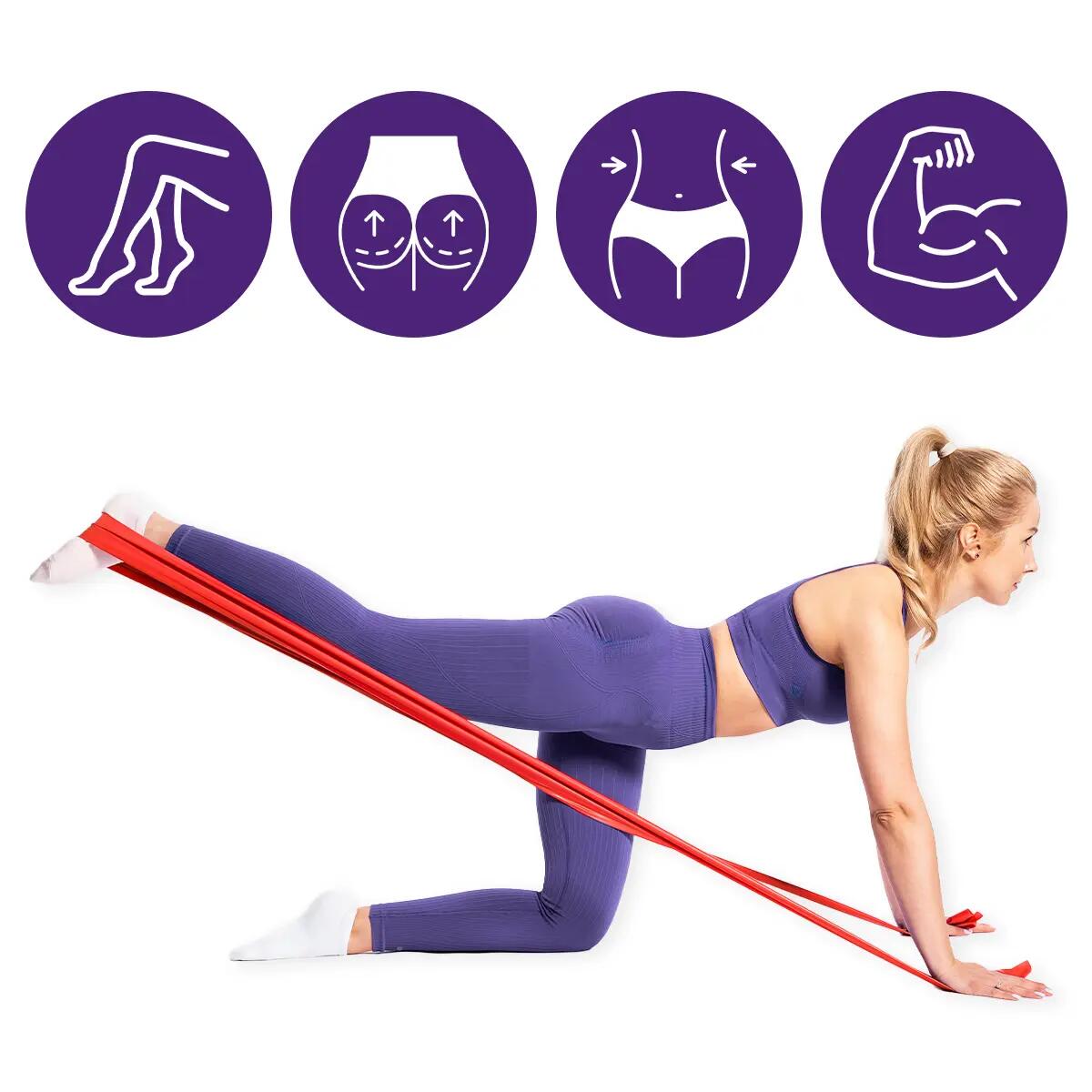 Unisex Taśma Oporowa Fitness Rehabilitacja Lateksowa do Ćwiczeń DrFit 4/7