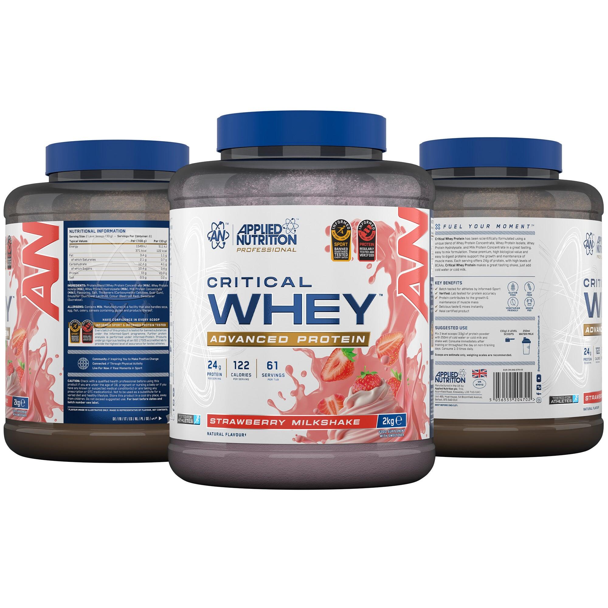 Applied Nutrition Critical Whey (2000g) Strawberry Milkshake - Eiweiße 7/7