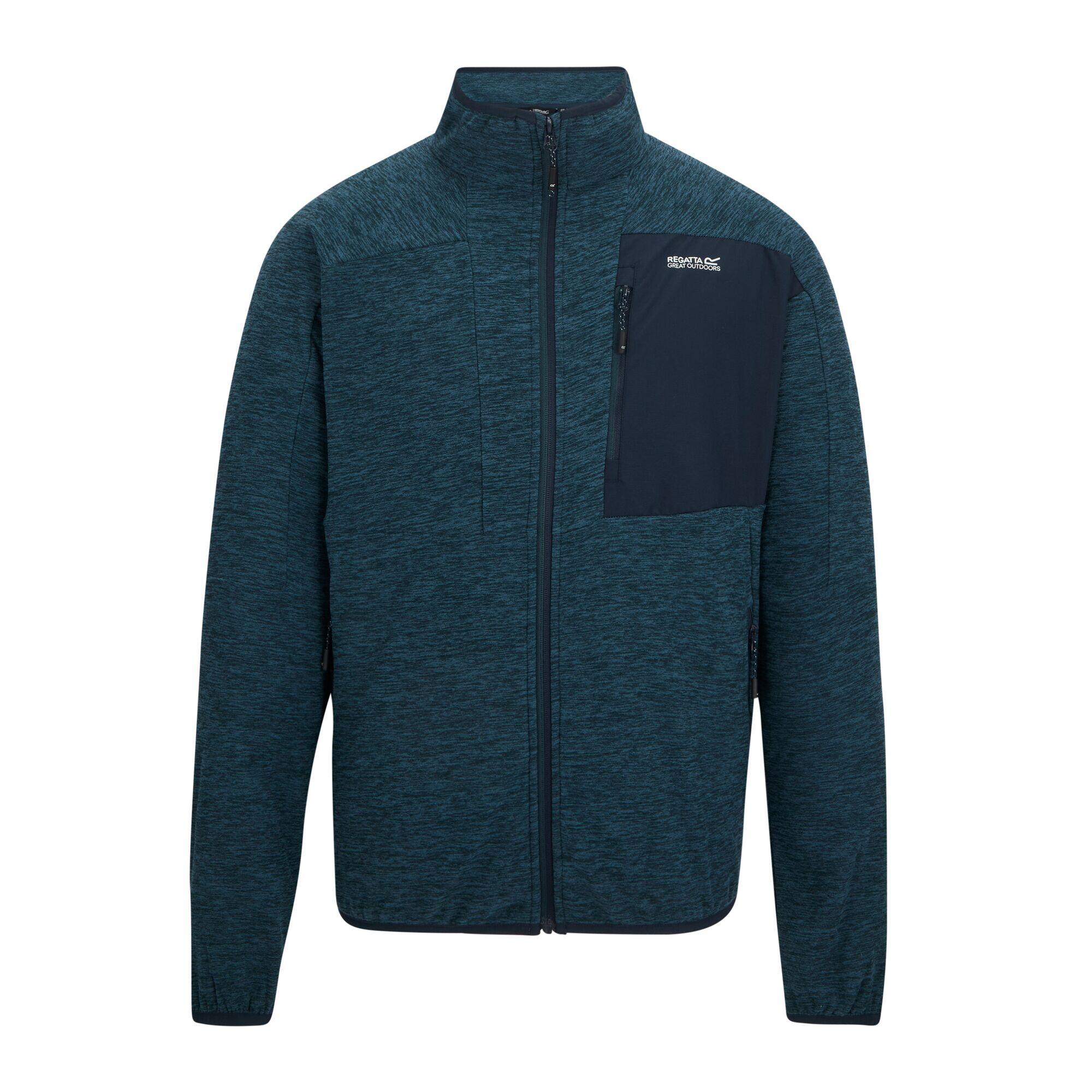 Scaris Herren-Fleece mit durchgehendem Reißverschluss, meliert 5/7