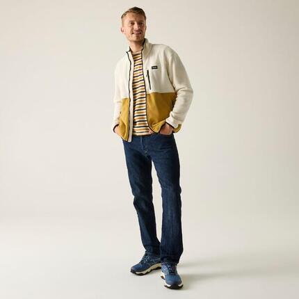 Frankie Herren-Fleecejacke mit durchgehendem Reißverschluss und Farbblock-Design
