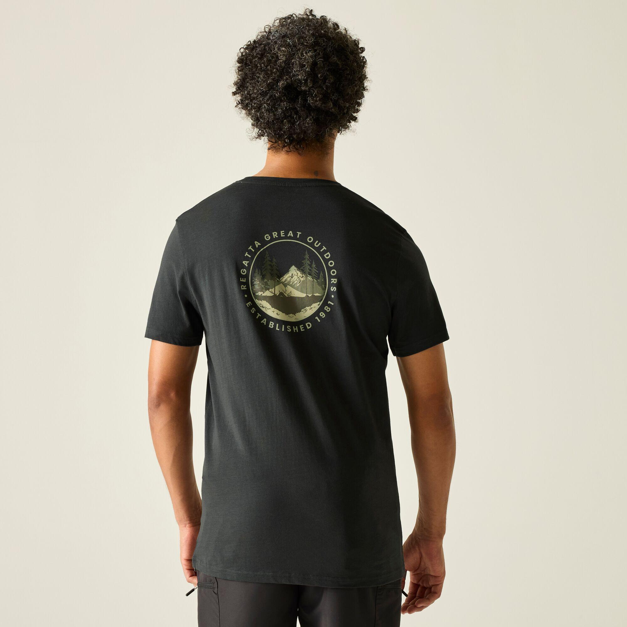 Heren T-shirt met korte mouwen en grafische print, ademend en luchtig. 2/7