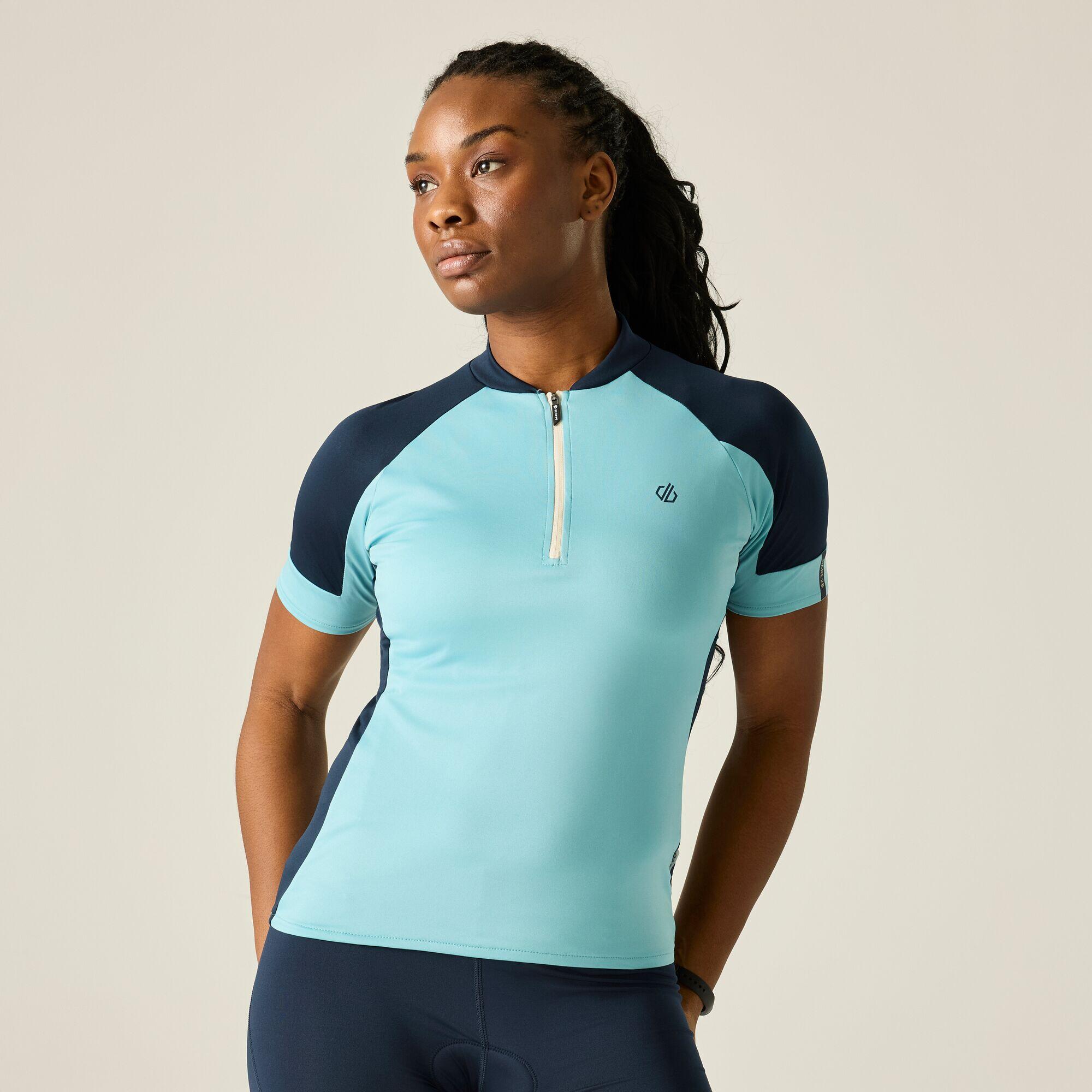 Koszulka kolarska damska Flutter Half Zip z krótkim rękawem