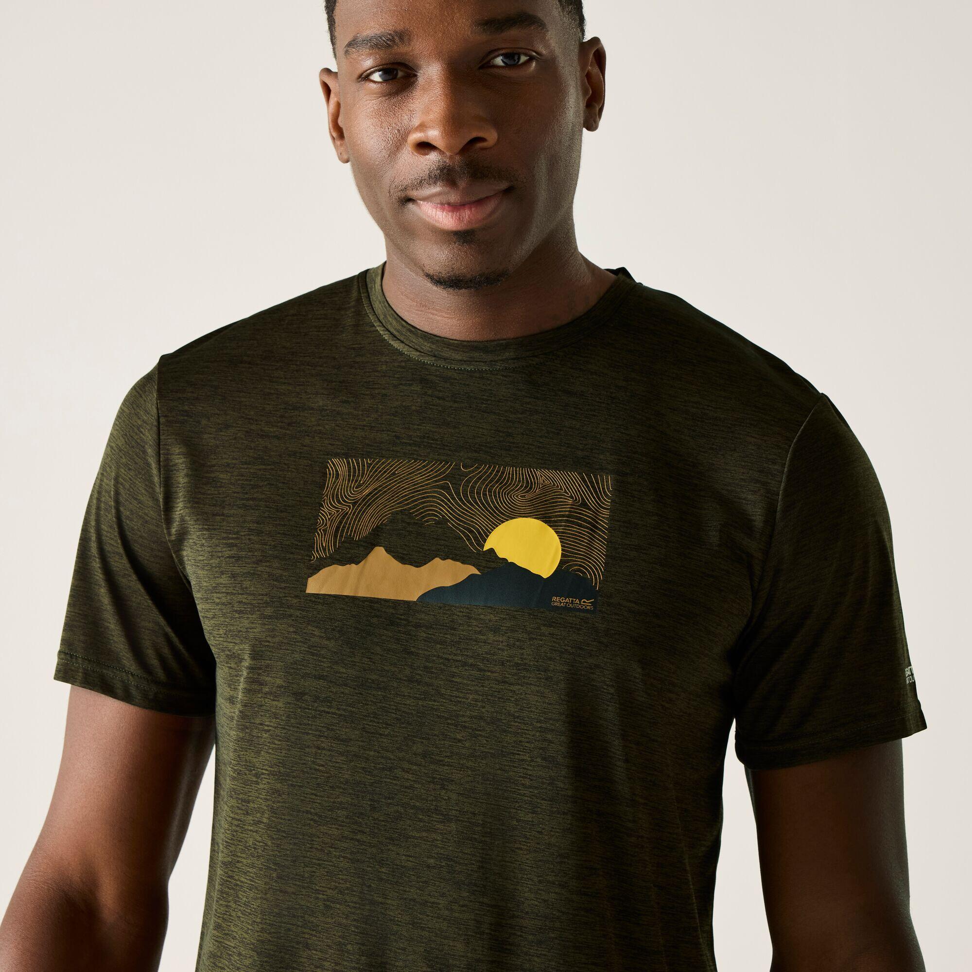 Herren Fingal Kurzarm-T-Shirt mit meliertem Grafikmuster 4/7