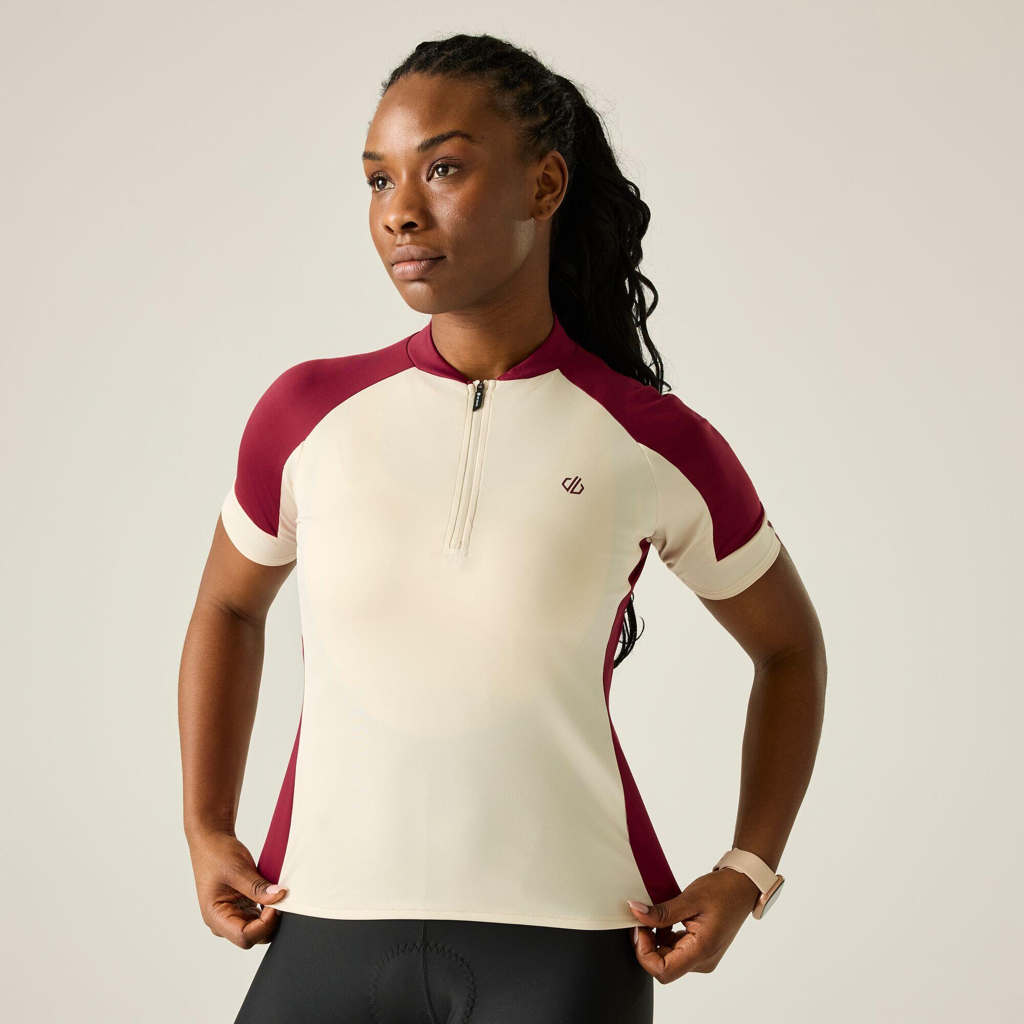 Koszulka kolarska damska Flutter Half Zip z krótkim rękawem