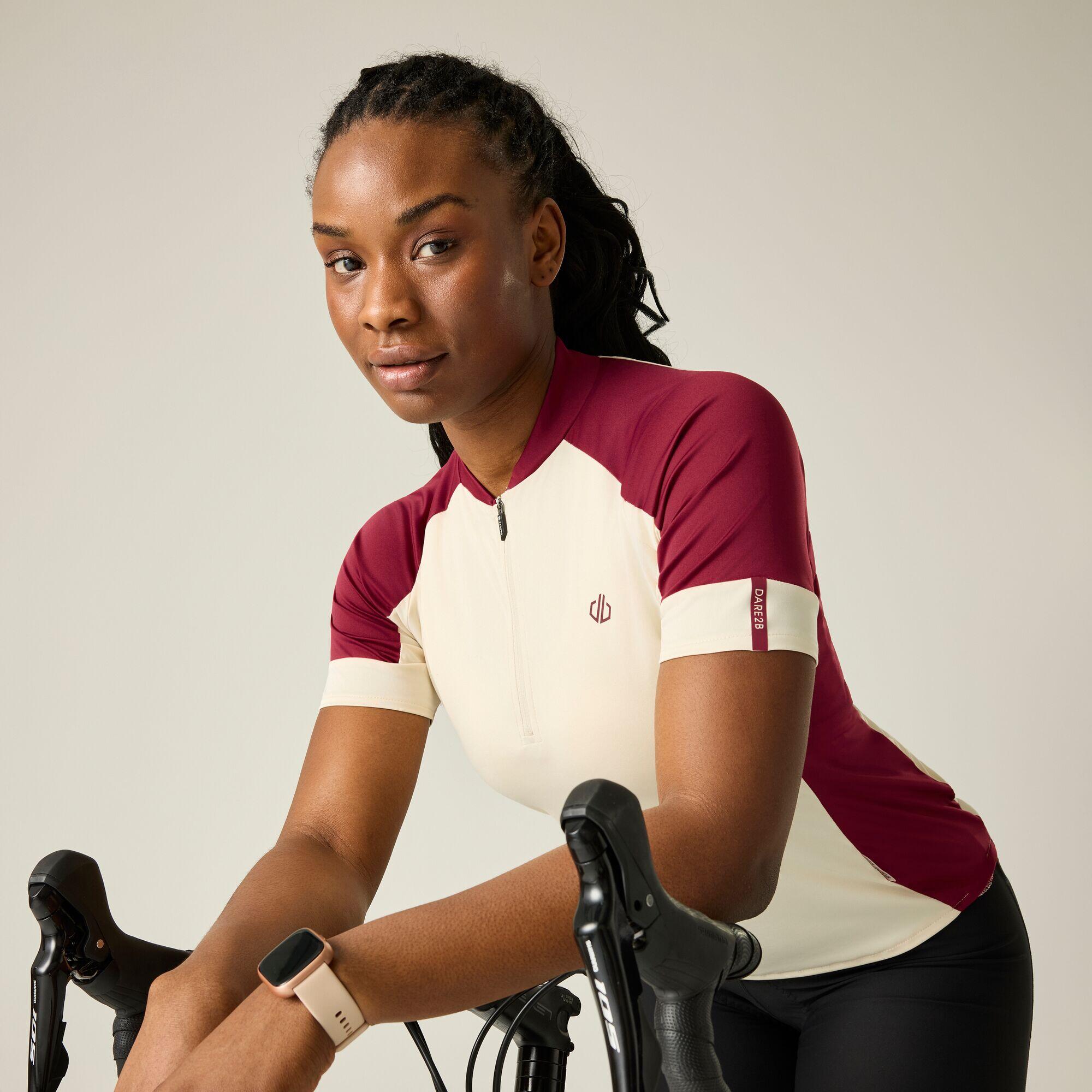 Maillot de cyclisme à manches courtes et demi-zip pour femme 6/7