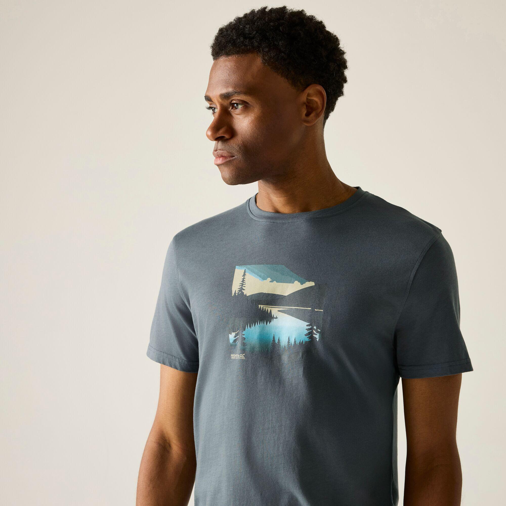 Breezed Kurzarm-T-Shirt mit Grafikprint für Herren 4/7