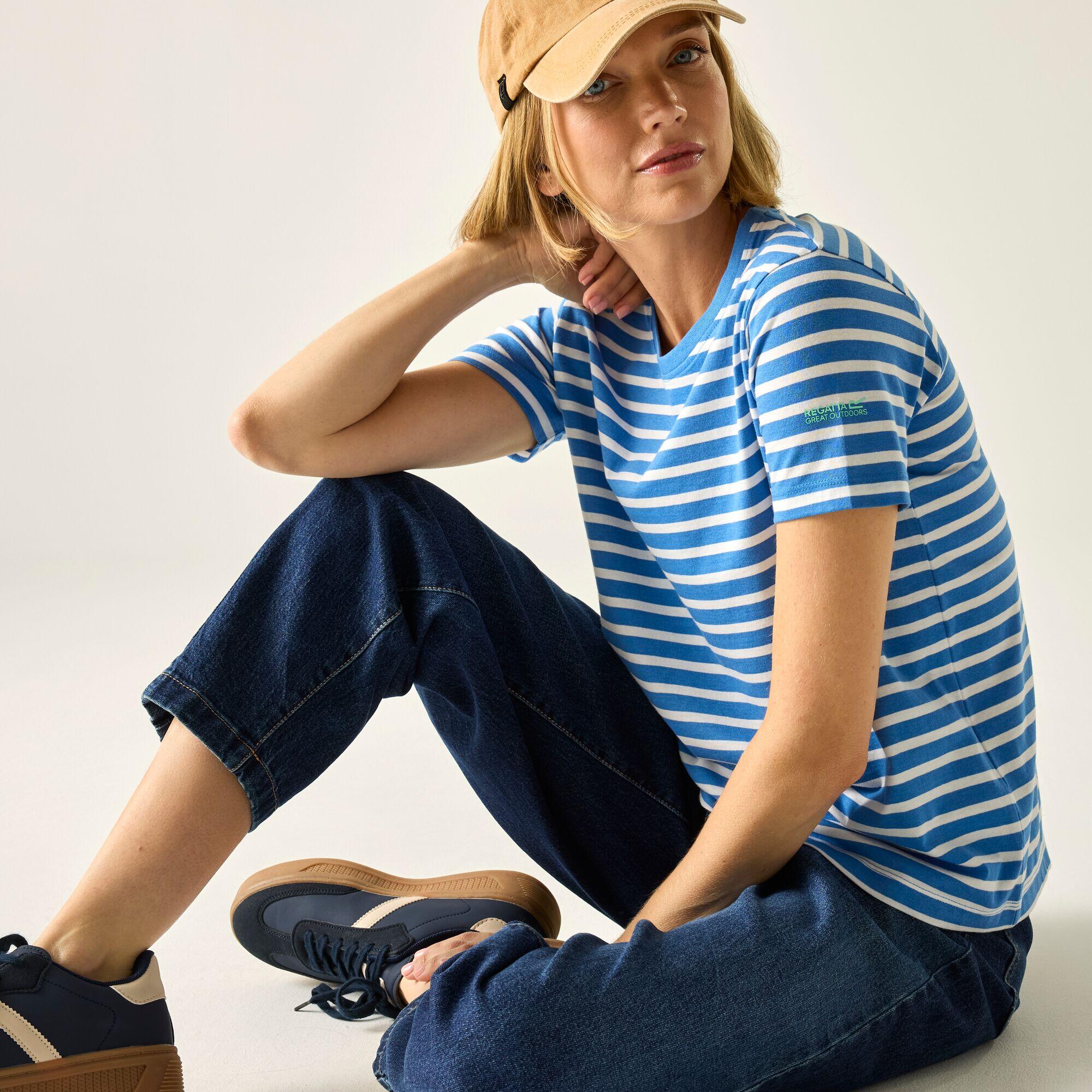 Dames Bayletta T-shirt met korte mouwen en strepen 5/7