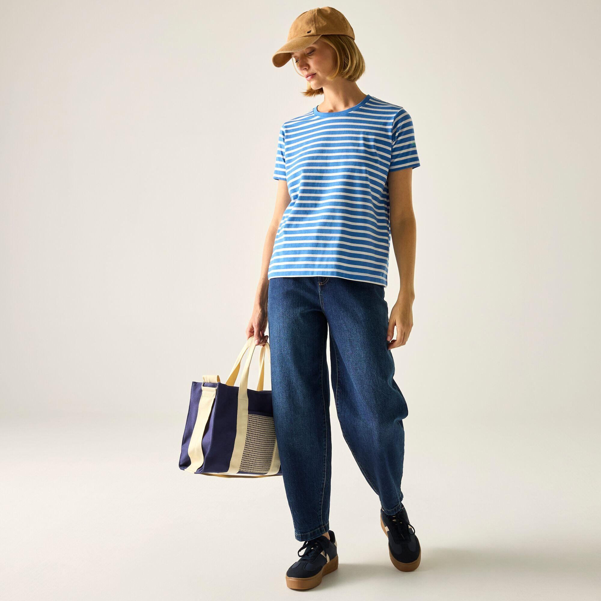 Dames Bayletta T-shirt met korte mouwen en strepen 4/7