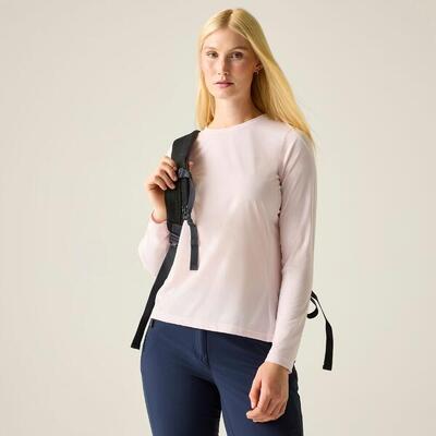 Mindo dames t-shirt met korte mouwen en anti-insectenprint van mesh
