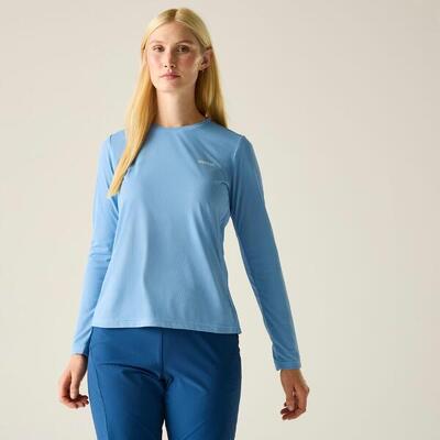 Mindo dames t-shirt met korte mouwen en anti-insectenprint van mesh