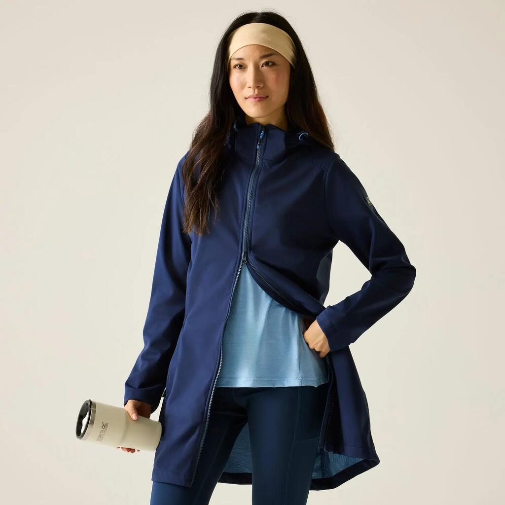 Womens Carisbrooke Water-Repellent Longline Hooded Softshell Jacket