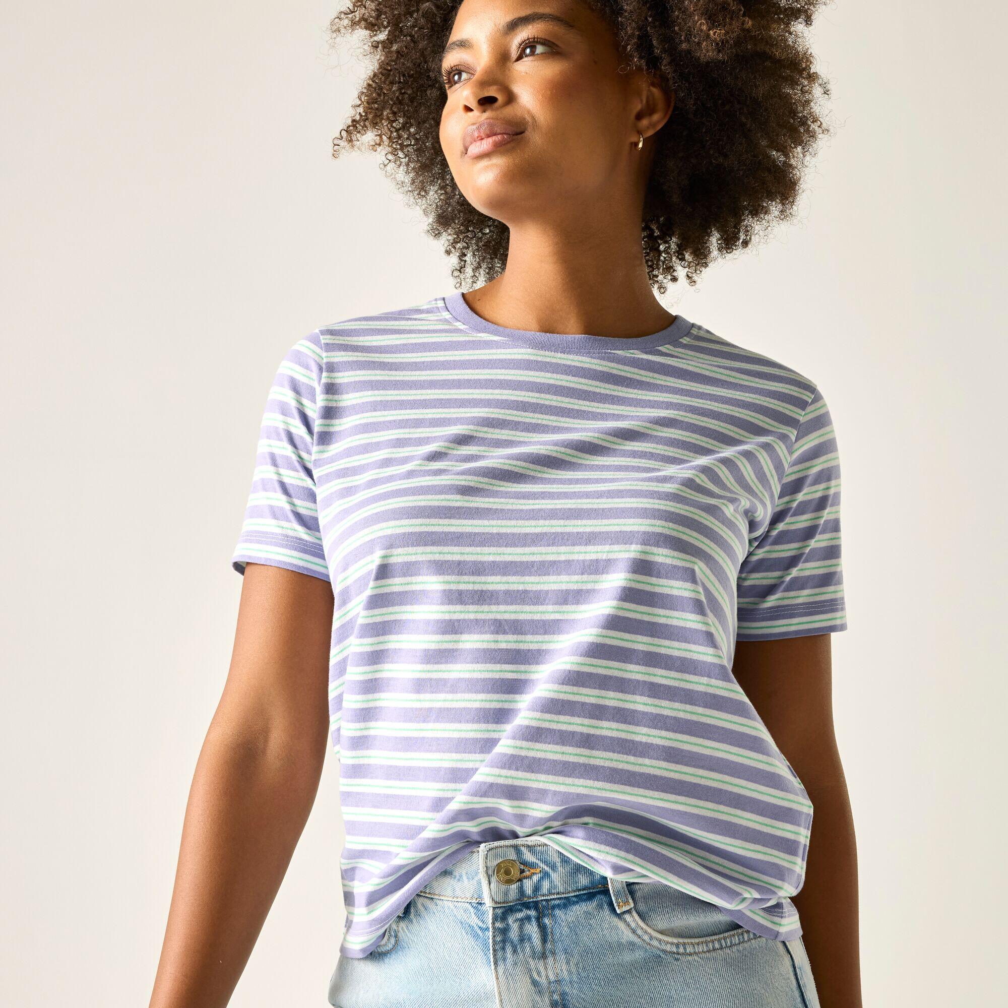Dames Bayletta T-shirt met korte mouwen en strepen 5/7