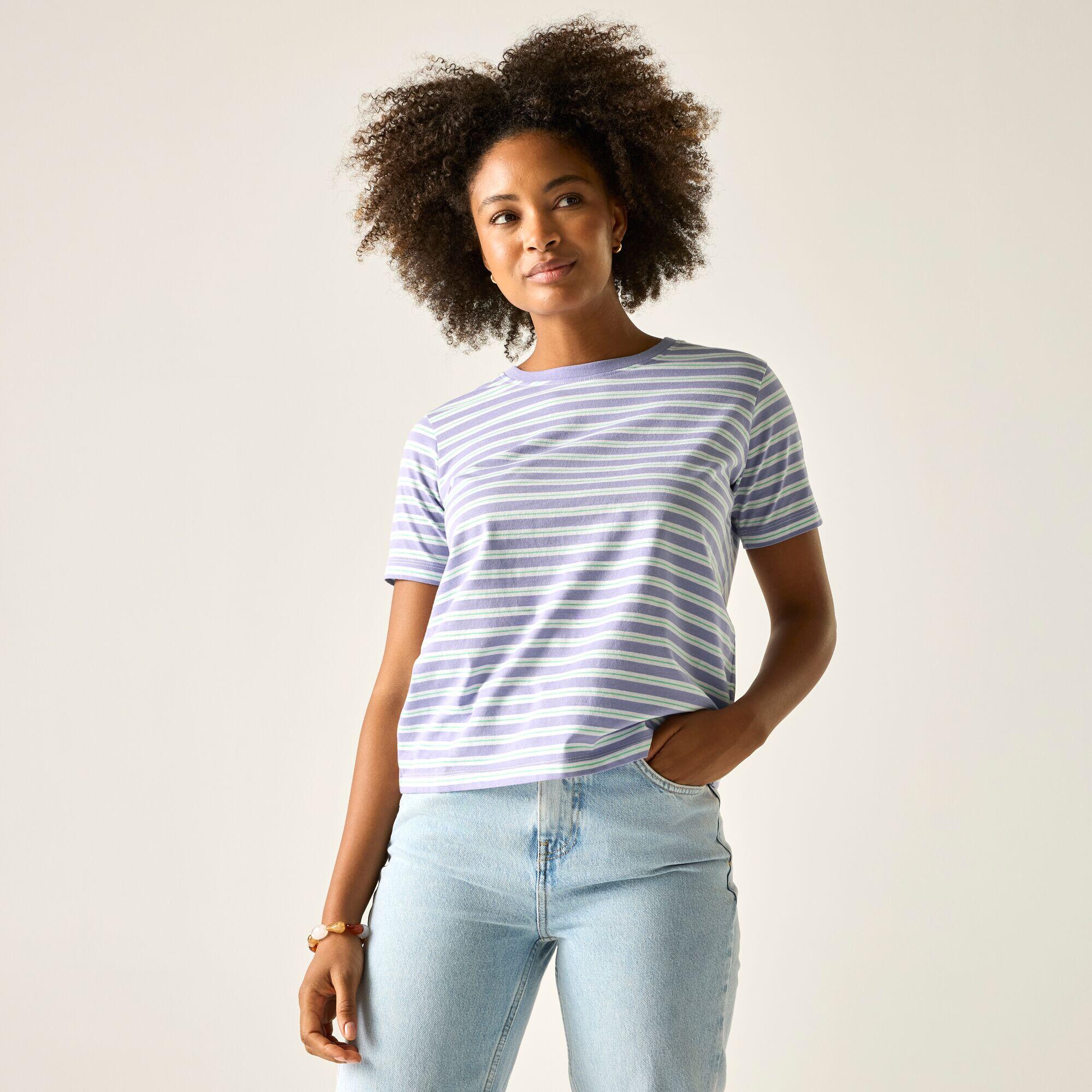 Dames Bayletta T-shirt met korte mouwen en strepen 4/7