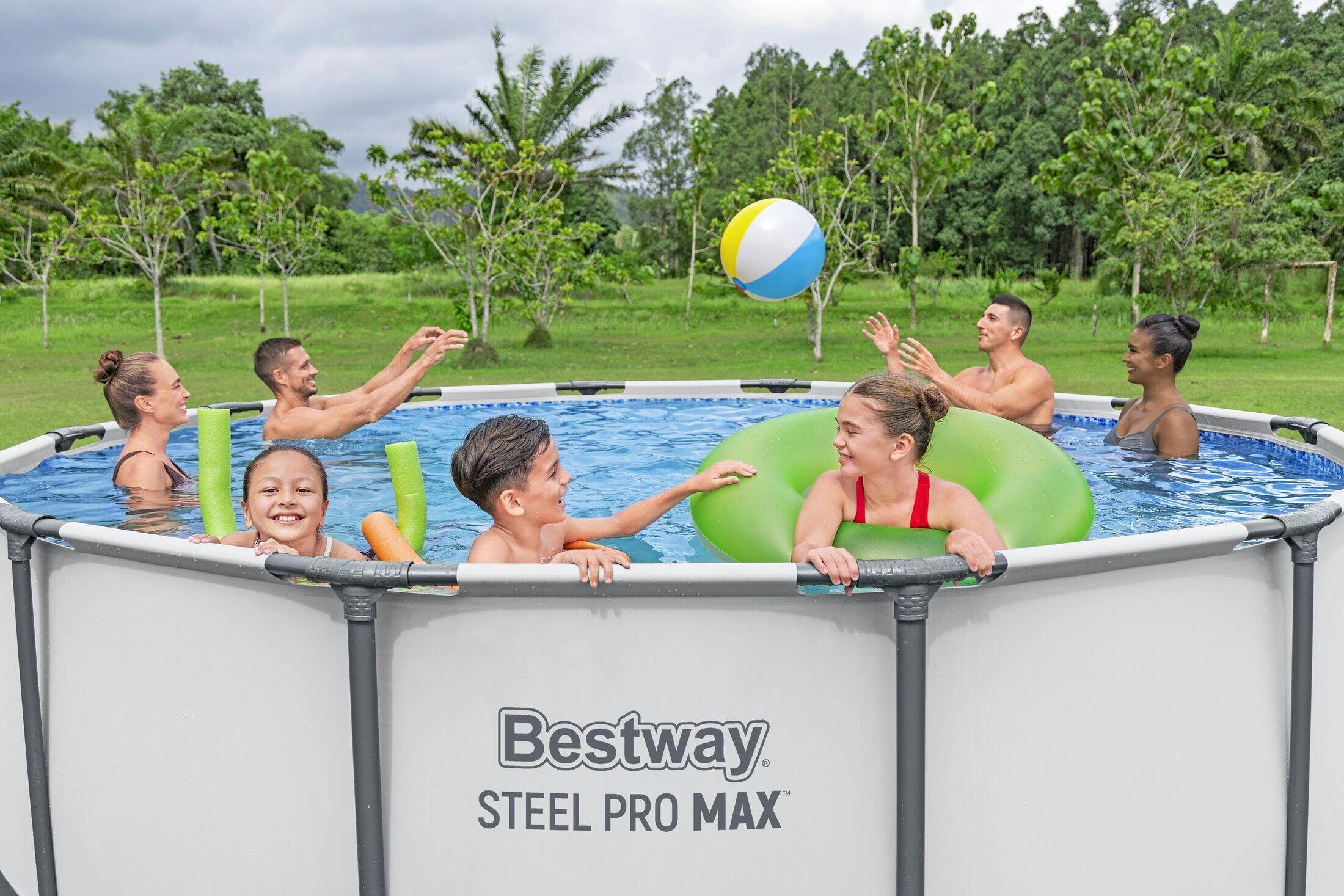 Piscina solo struttura da 396x122 cm - grigio chiaro 3/5
