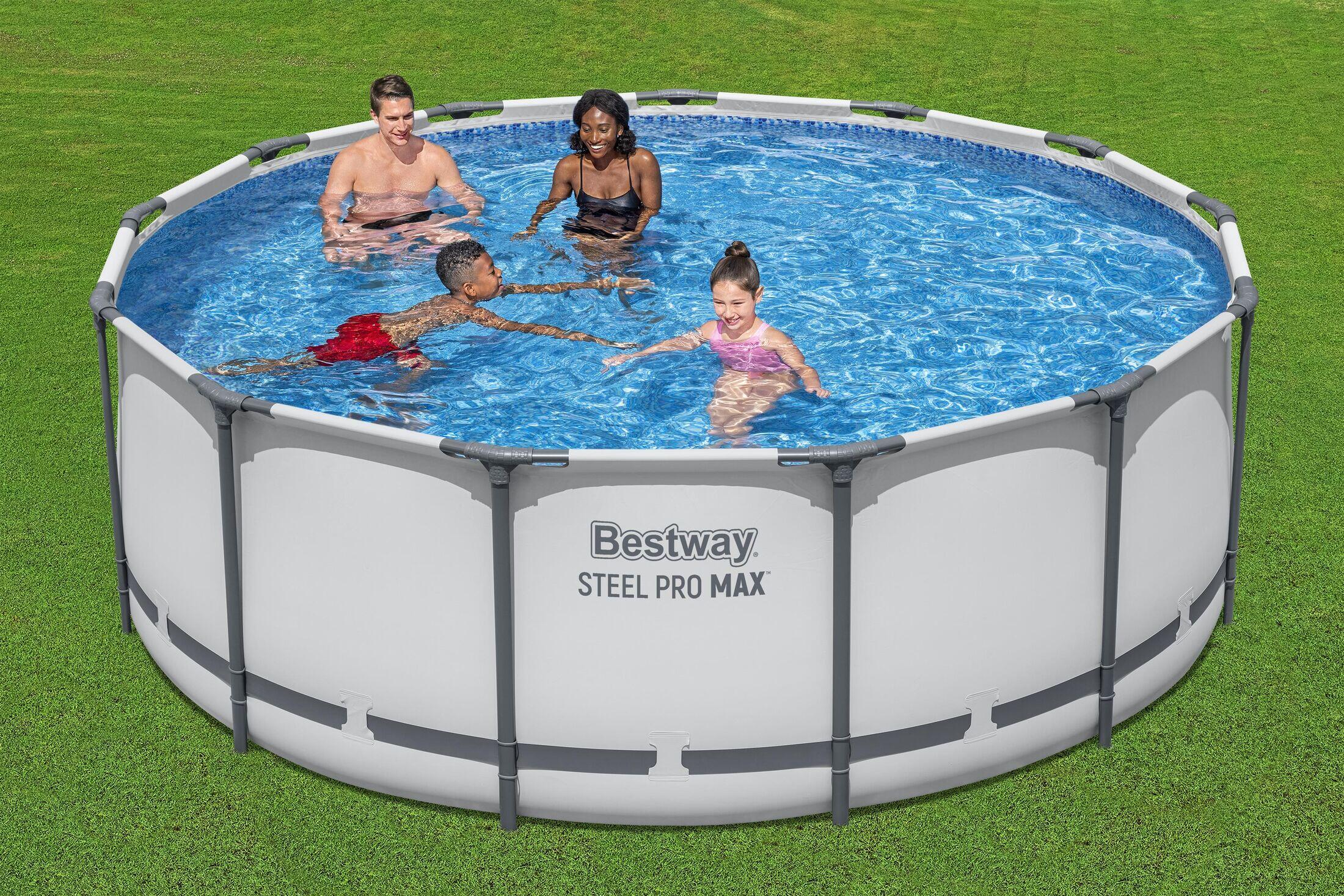 Piscina solo struttura da 396x122 cm - grigio chiaro 2/5