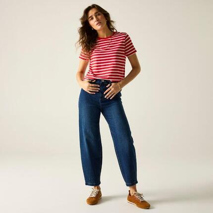 T-shirt rayé à manches courtes Bayletta pour femme