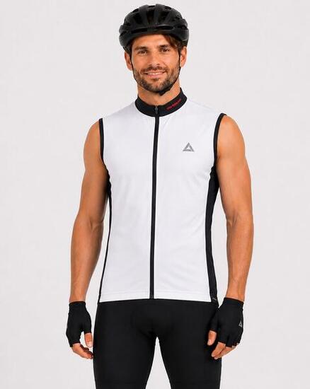 Herren Fahrradtrikot Kurzarm Radtrikot Ärmellos Comfort Line Weiss Schwarz