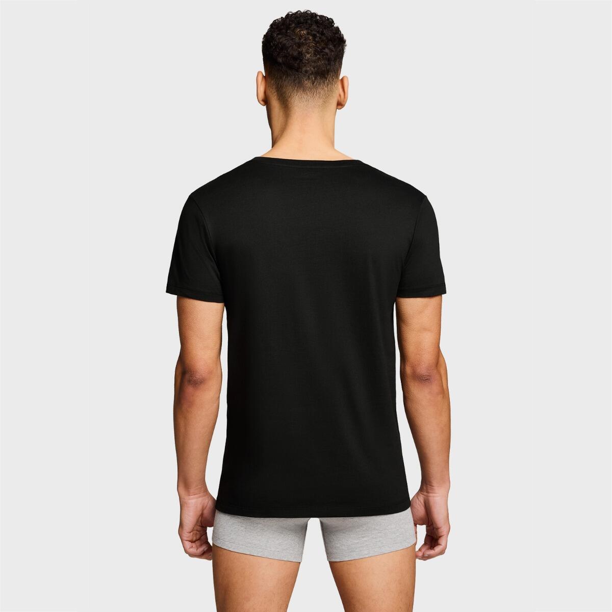 Everyday V-hals T-shirt 2-pack – Black – M 3/7