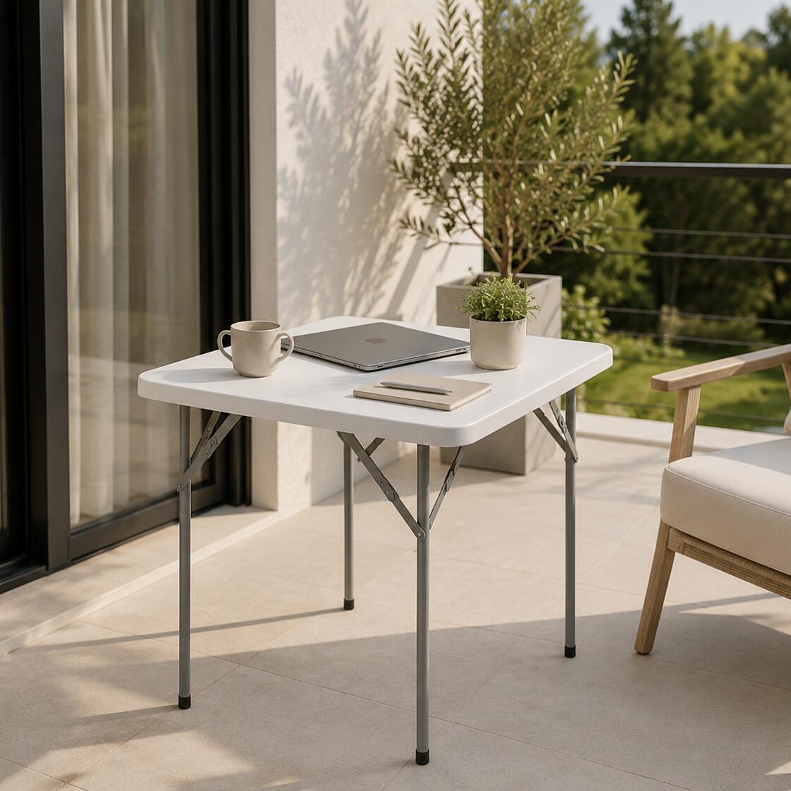 Table pliante de jardin 84x84x74 cm portable multifonction 7/7