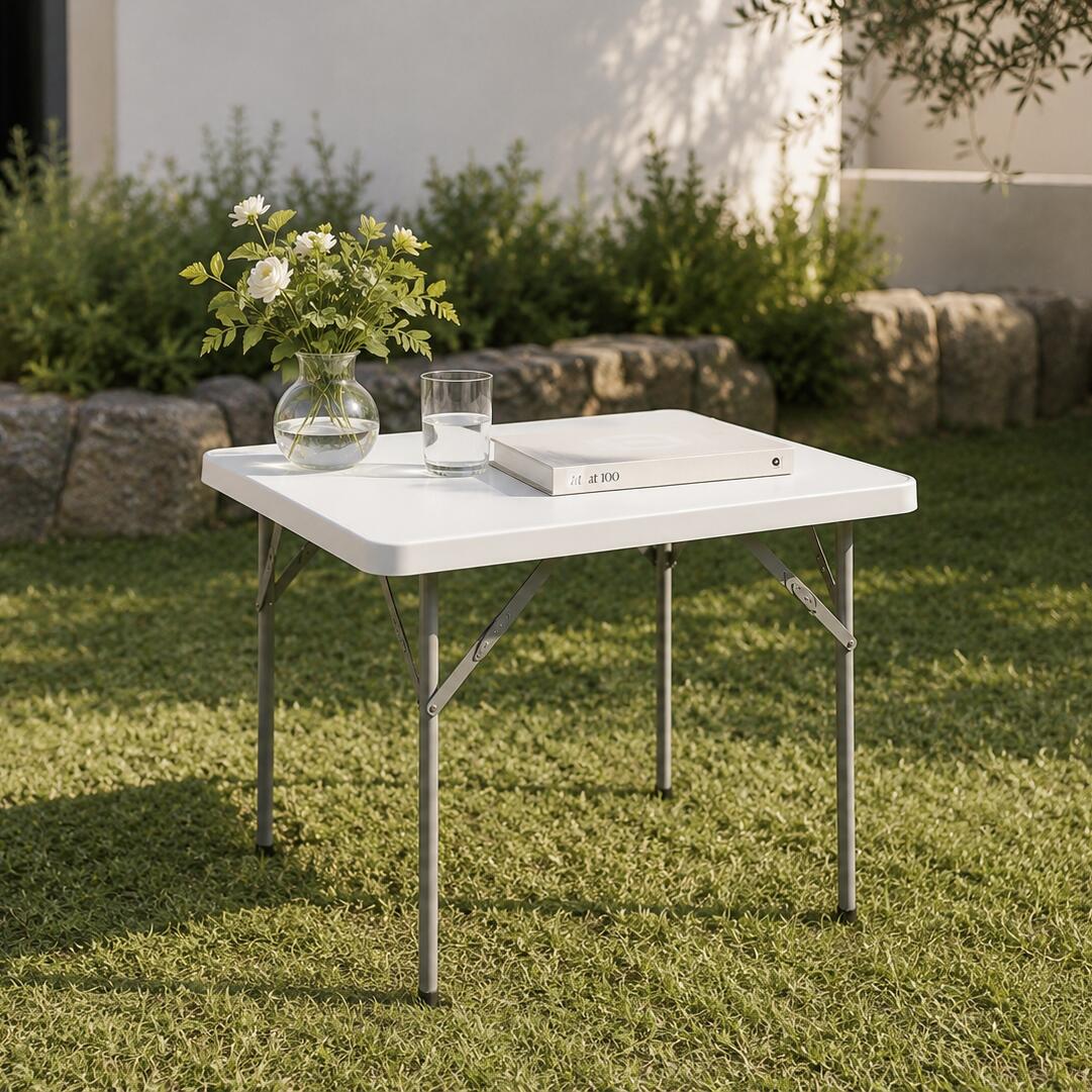 Table pliante de jardin 84x84x74 cm portable multifonction 6/7
