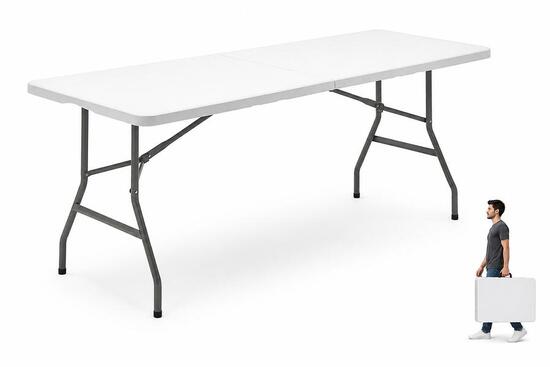 Tavolo pieghevole da giardino 180x74x74 cm portatile multifunzionale