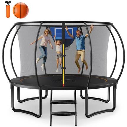 Trampoline MERACH Ø305 cm avec filet de sécurité et panier de basket