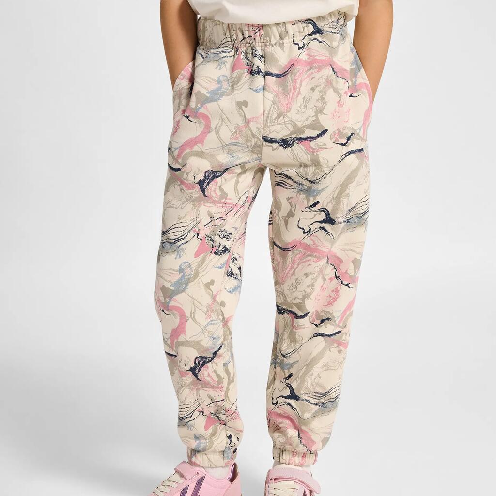 High-waisted girls' trousers Hummel AOP