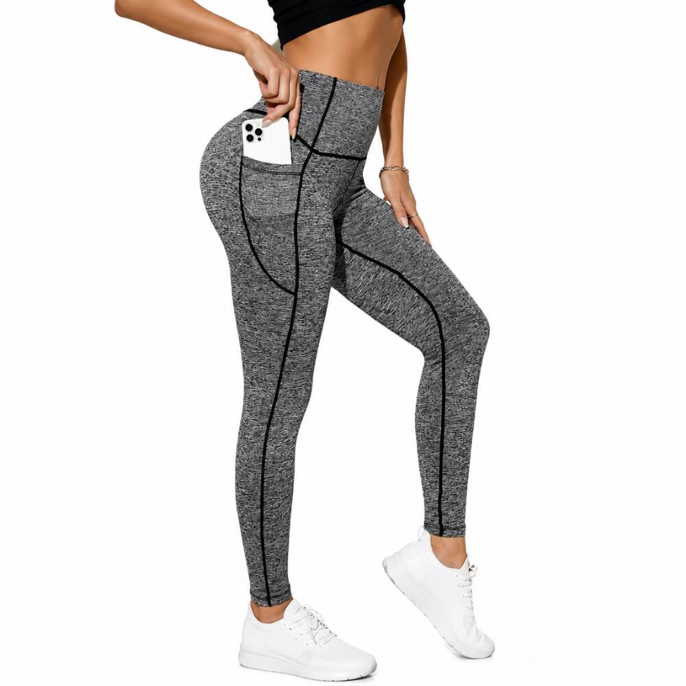 High Waist Seamless Butt Lift Yoga Leggings for Women (Gray Dove-M)