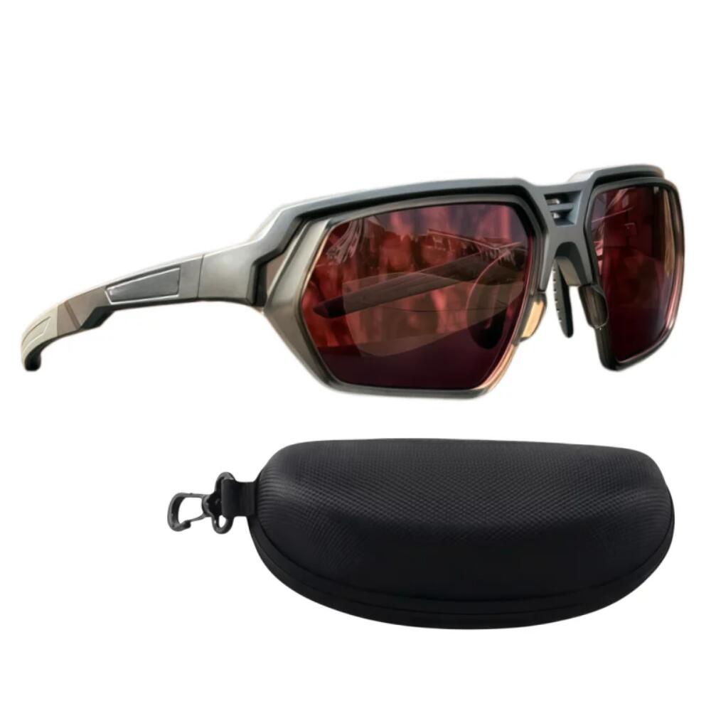 Polarized Sports Sunglasses UV402 for Men  Women (Red)