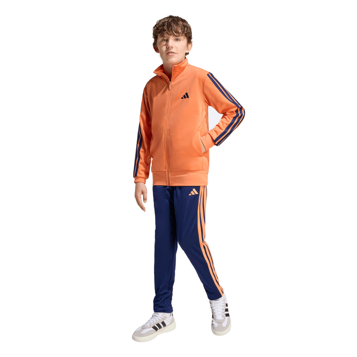 Conjunto para Menino Adidas 3 listras Laranja 4/7
