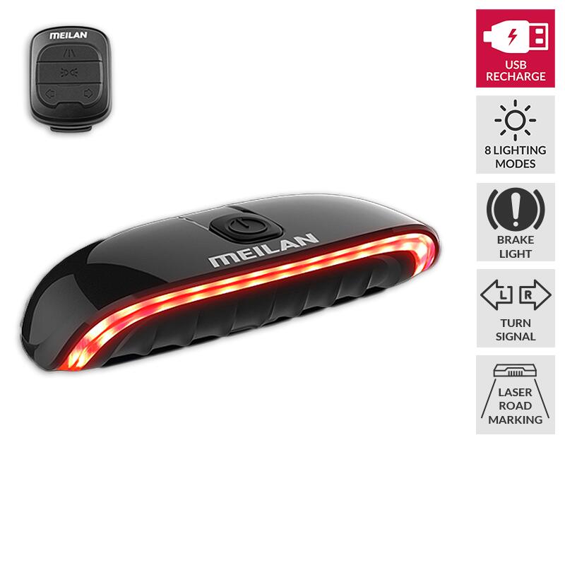 Luz trasera LED para bicicleta con mando e intermitentes CUTE EYE