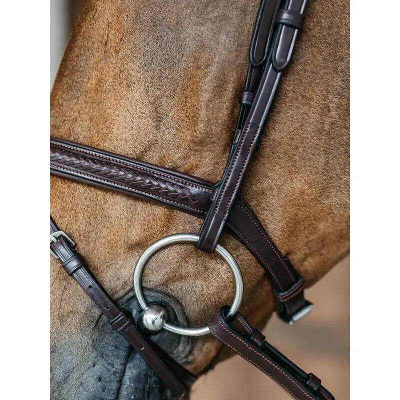 Testiera da equitazione con museruola combinata intrecciata Dy'on 2/4